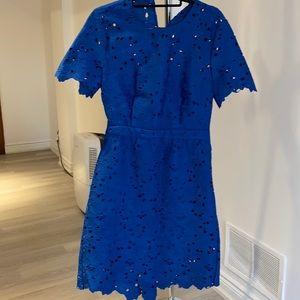 Royal blue open back dress